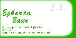 egberta baur business card